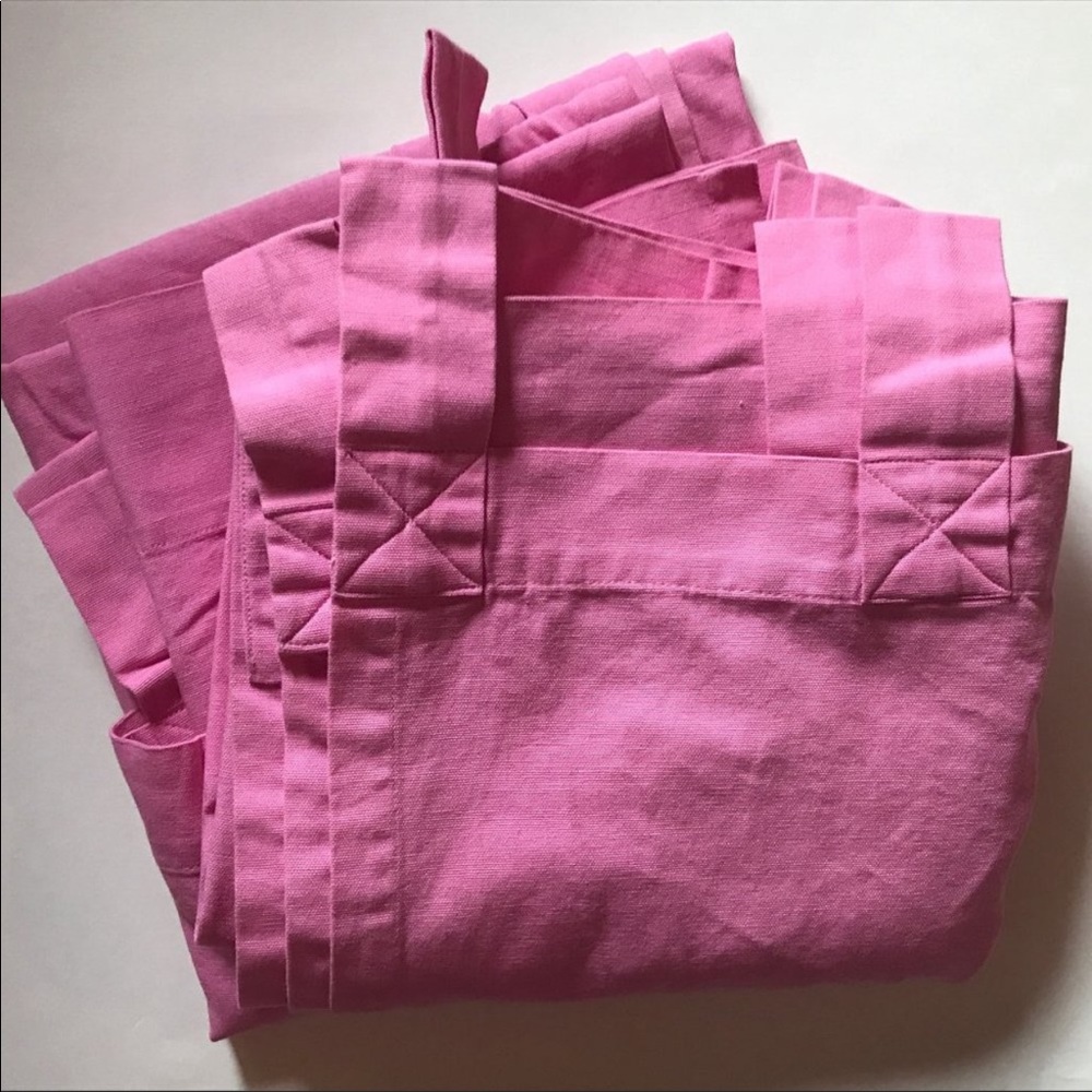 Pottery Barn Kids (2) Dark Pink Tab Top Curtains